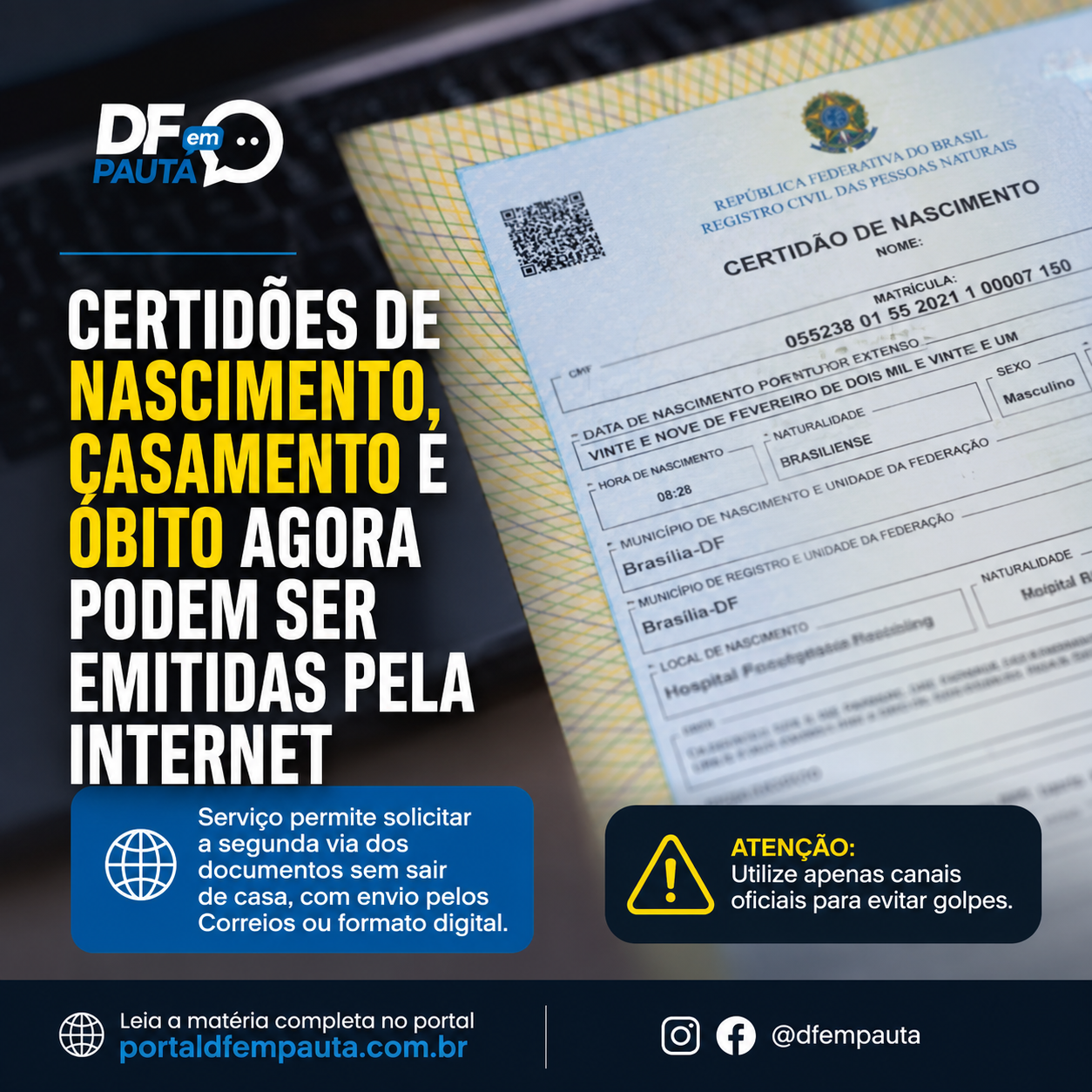 Certidões de nascimento, casamento e óbito já podem ser solicitadas pela internet; veja como funciona